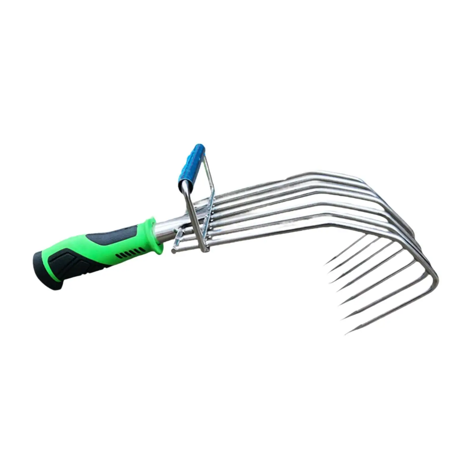 Hand Rake | Lightweight Soil Loosening Tool | Rubber Handle for Patio & Backyard Work - Thumbnail 4