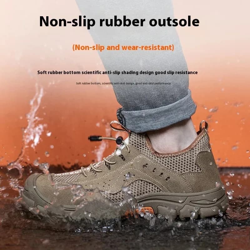 Men Steel Toe Shoes | Breathable & Anti-Puncture | Slip-On Work Footwear - Thumbnail 6