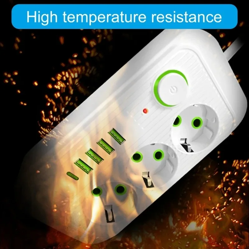 Multitap Extension Lead | 2m, USB-C, Surge Protection | Smart Home Filter - Thumbnail 5
