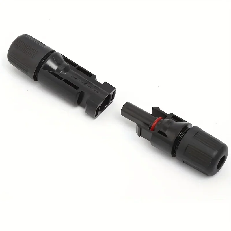 Flexible pan connector toilet: two black electrical connectors on a white background.