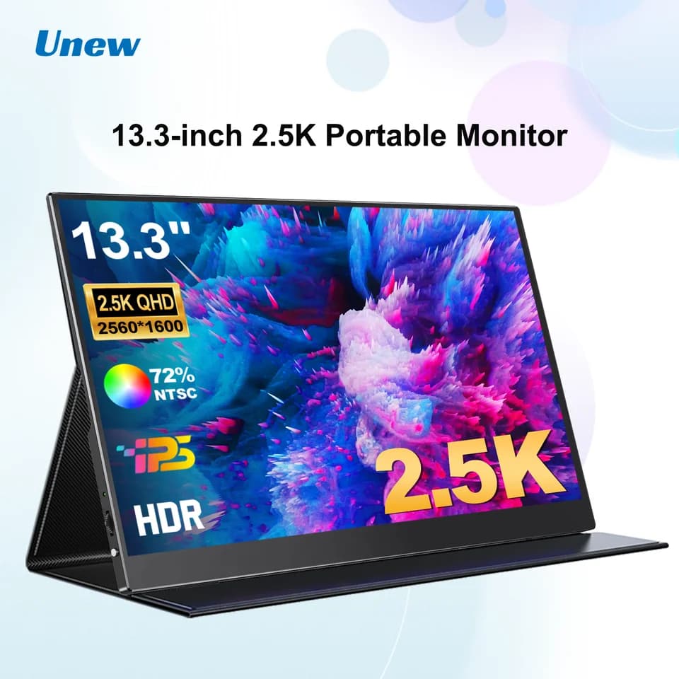 Portable Monitor 13.3" 2.5K | 2560x1600 External Display | Type-C HDMI for Gaming - Thumbnail 2