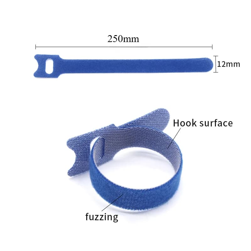 250mm Cavity Wall Ties | Reusable Hook & Loop Fastening Straps | Cord Organizer - Thumbnail 3