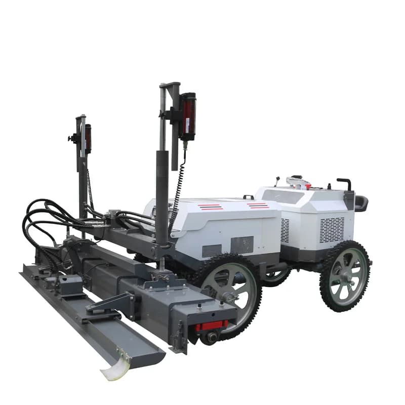 Top-rated automatic concrete laser screed machine leveling a large industrial floor with precision and efficiency.