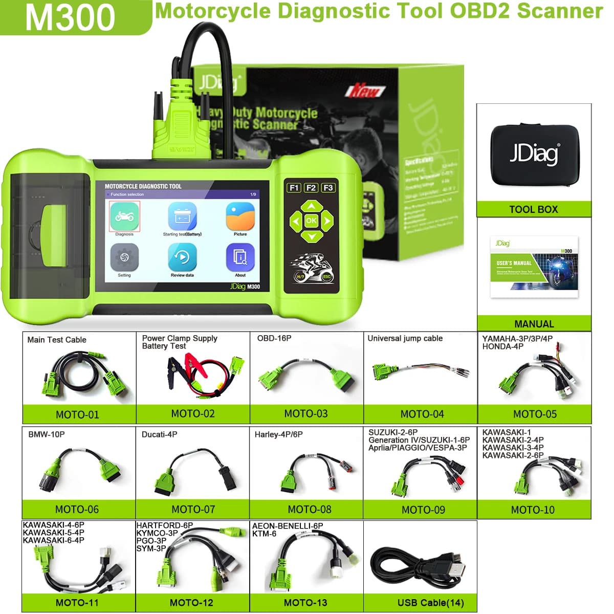 Diagnostic Scanner | OBD2 Moto Tool for BMW, Harley, Honda | Read ABS & Engine Codes - Thumbnail 2