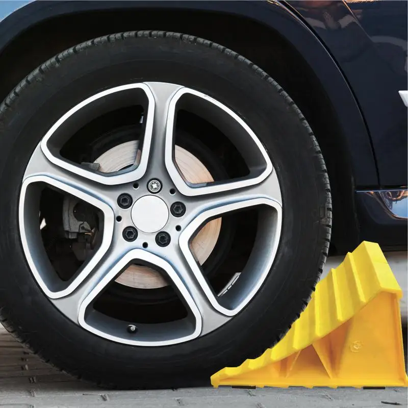 Wheel Chocks | Textured Plastic Grip | Secure Parking Stop Blocks - Thumbnail 3
