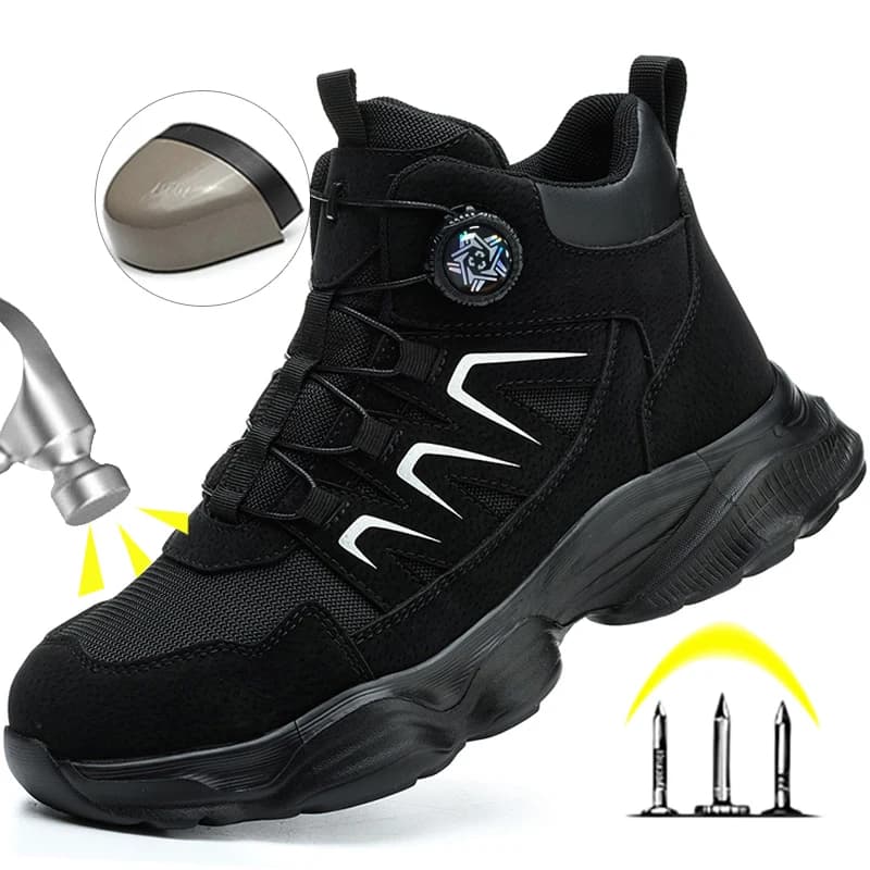 Rotating Button Steel Toe Cap Safety Boots | Anti-Smash & Anti-Piercing | Lightweight Workwear - Thumbnail 7