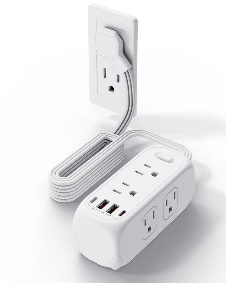 UK Extension Lead | 6 AC Sockets, 2 USB-A, 2 USB-C | 1.5m Cord, Surge Protected - Thumbnail 2