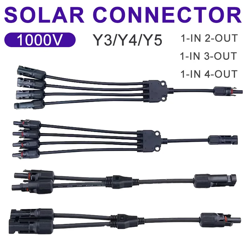 Solar Panel Y Connector | 1000V Parallel Adapter | 30A 1-to-4 Plug Splitter - Thumbnail 6