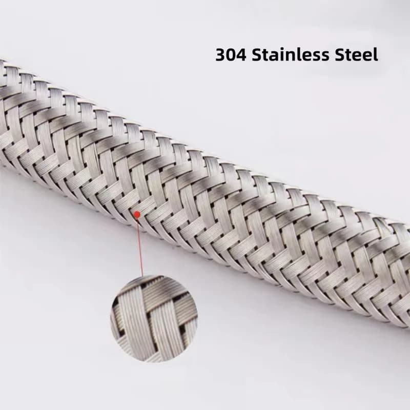 Washing Machine Drain Hose Pipe | Stainless Steel Flexible | G 1/2 G 3/8 Tap Connector - Thumbnail 3