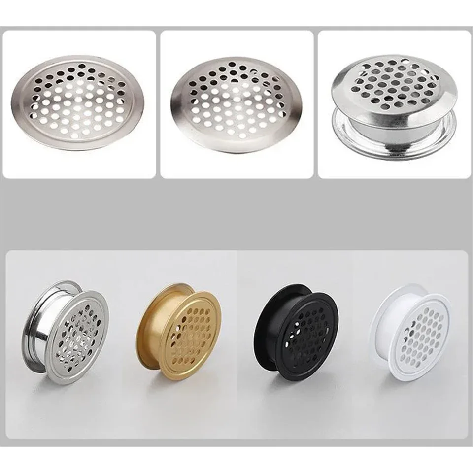 Soffit Vent Round | Stainless Steel Air Vent Grille | Double-Sided Cabinet Ventilation - Thumbnail 5
