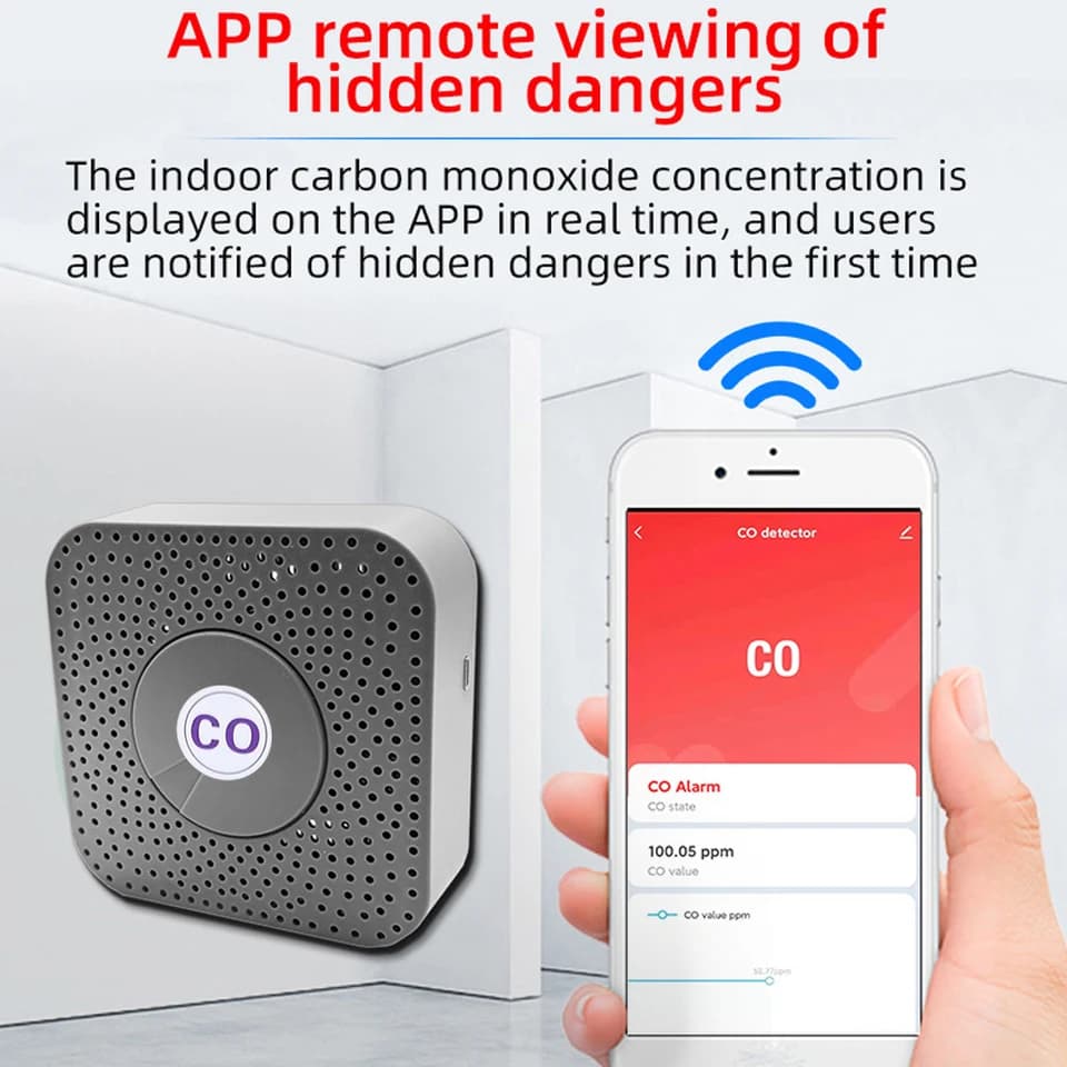 ZigBee Carbon Monoxide Detector | Portable CO Tester | Air Quality Sensor - Thumbnail 3