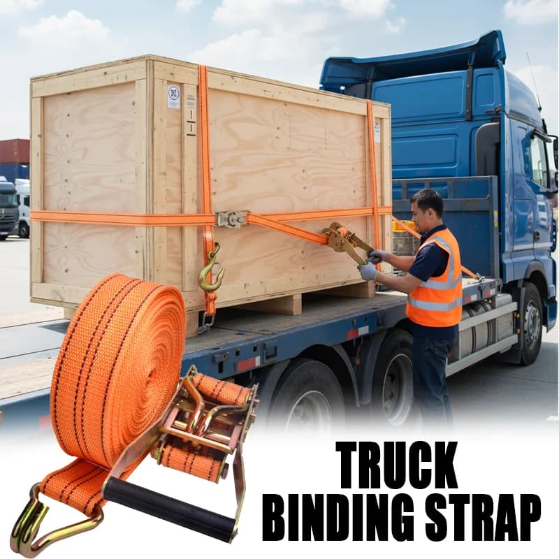 40mm Ratchet Tie Down Straps Heavy Duty | 6/8/10M Truck Strapping | Secure Fastening Tow Strap - Thumbnail 3