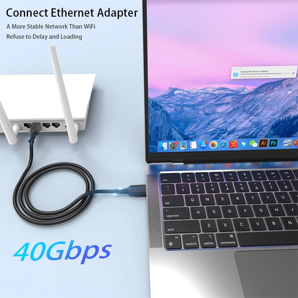 CAT8 Ethernet Cable | 40Gbps 2000MHz RJ45 | Router, Modem, PS5/4 - Thumbnail 4
