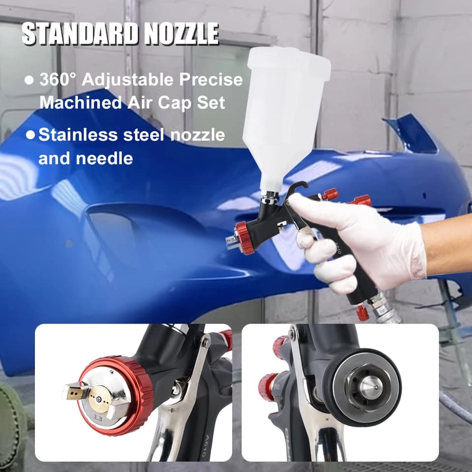 AEROPRO A610 LVLP Paint Sprayer Kit | 1.3-2.0mm Nozzles | Car & Industrial Use - Thumbnail 3
