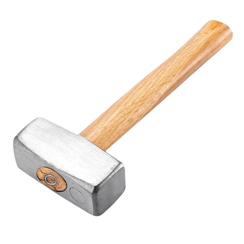 A02F-3 sledge hammer with wooden handle, 3-pound heavy-duty high carbon steel head for masonry, carpentry, and home repair tasks.