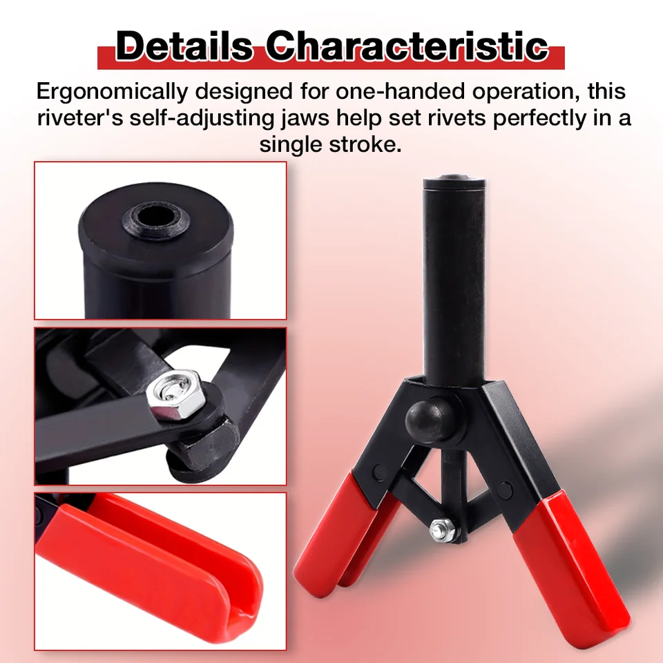 Plastic Rivet Gun Kit | Quick Manual Riveting Tool | Automotive & Panel Fastening - Thumbnail 5