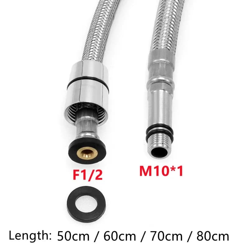 Faucet Hose | 304 Stainless Steel | M10 for Pull-Out Sprayers - Thumbnail 3