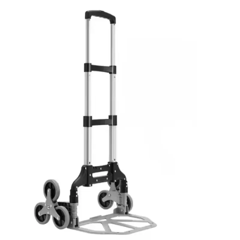 Aluminum alloy folding stair climbing cart with wheels, a lightweight hand truck for transporting luggage and shopping.