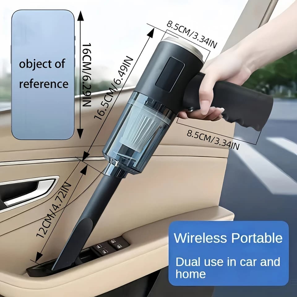 Mini Handheld Car Vacuum Cleaner | Cordless, High Power | Dual Suction & Blower - Thumbnail 5