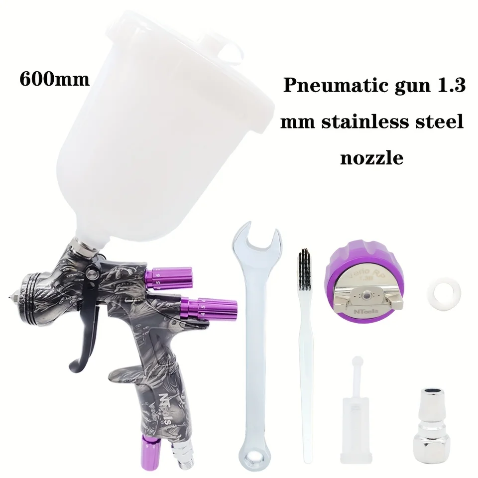NTOOLS 1.3mm Paint Sprayer | HVLP Gravity Feed | Car & Aerograph Repair - Thumbnail 2