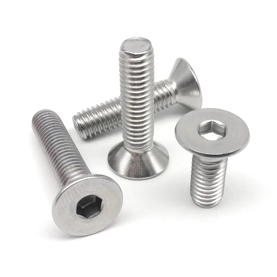 A2 Stainless 304 Steel Countersunk Allen Bolt, single product shot on white.