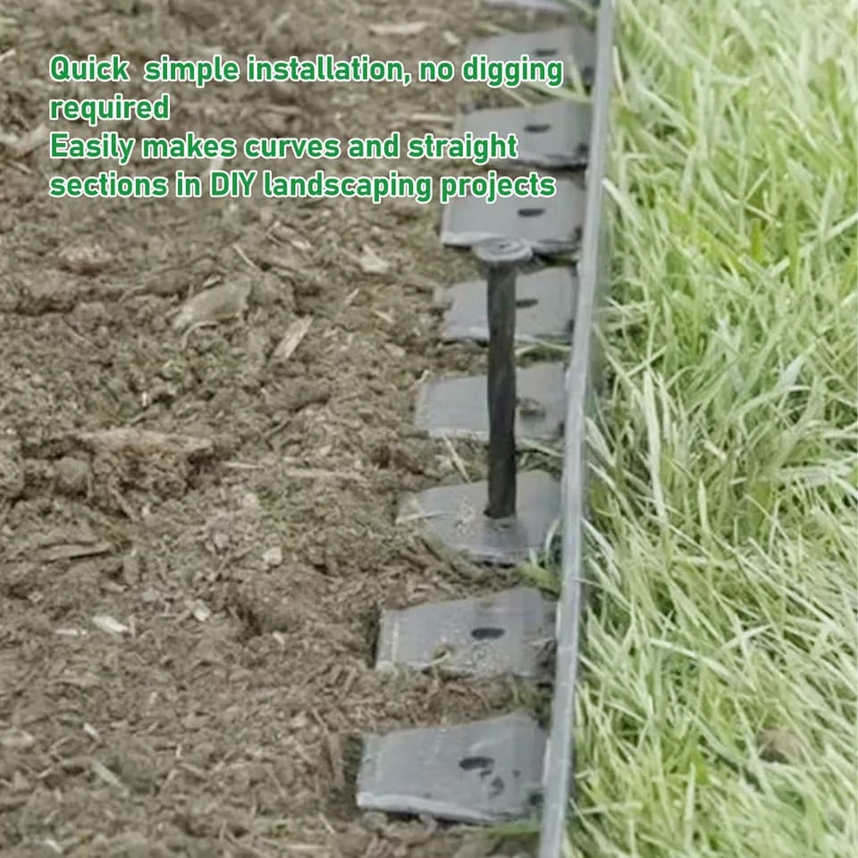 Panacea Metal Landscape Edging Kit | Weatherproof & Flexible | Easy Install with 30 Spikes - Thumbnail 5