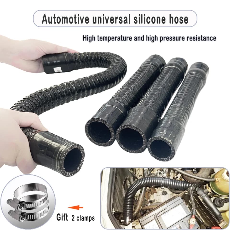 Black Silicone Flexible Washing Machine Hose | Universal Radiator/Air Intake | ID 16mm-75mm - Thumbnail 2