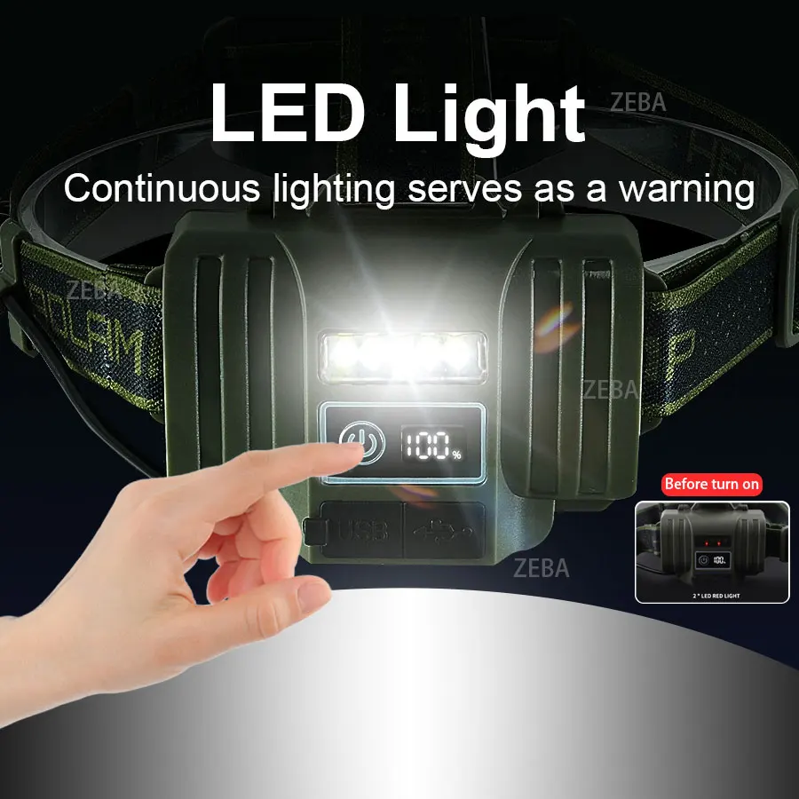Head Torch | Motion Sensor Beam | 18650 Battery for Camping - Thumbnail 5