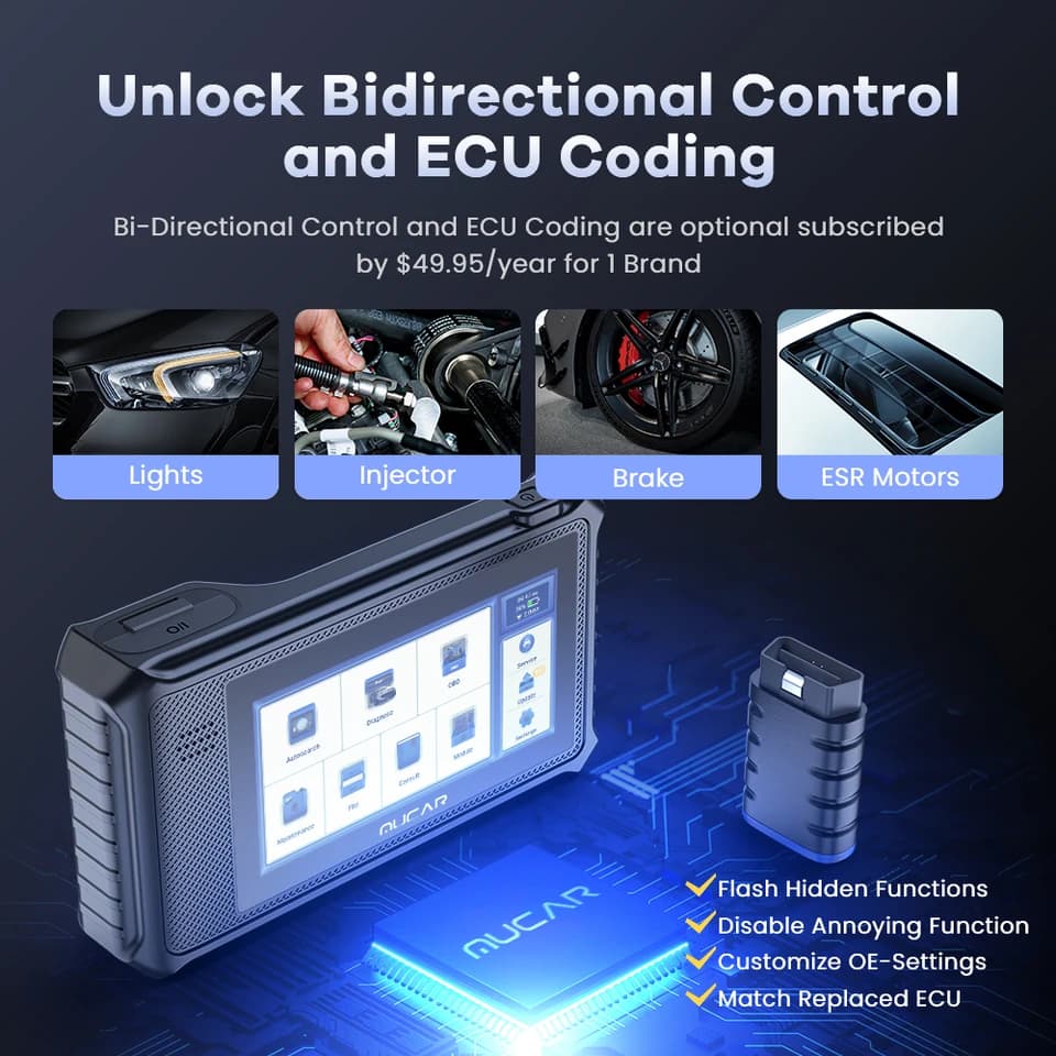 MUCAR VO6 OBD2 Scanner | Full System 28 Resets | Bi-Directional Control Tool - Thumbnail 5
