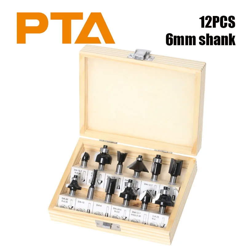 Router Bits Set | 12-Piece 6mm Shank | Woodworking & Carving - Thumbnail 2