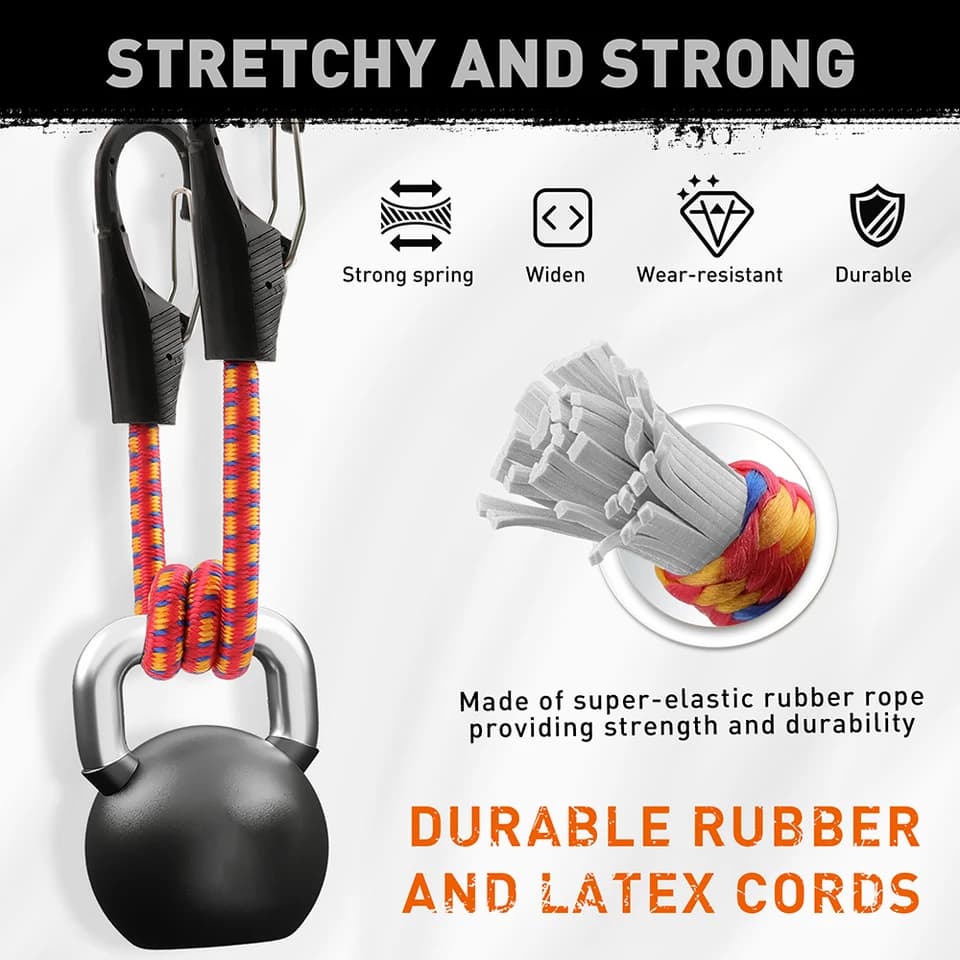 18" Bungee Cords with Hooks | 10 Pack Heavy Duty | Outdoor Assortment - Thumbnail 5