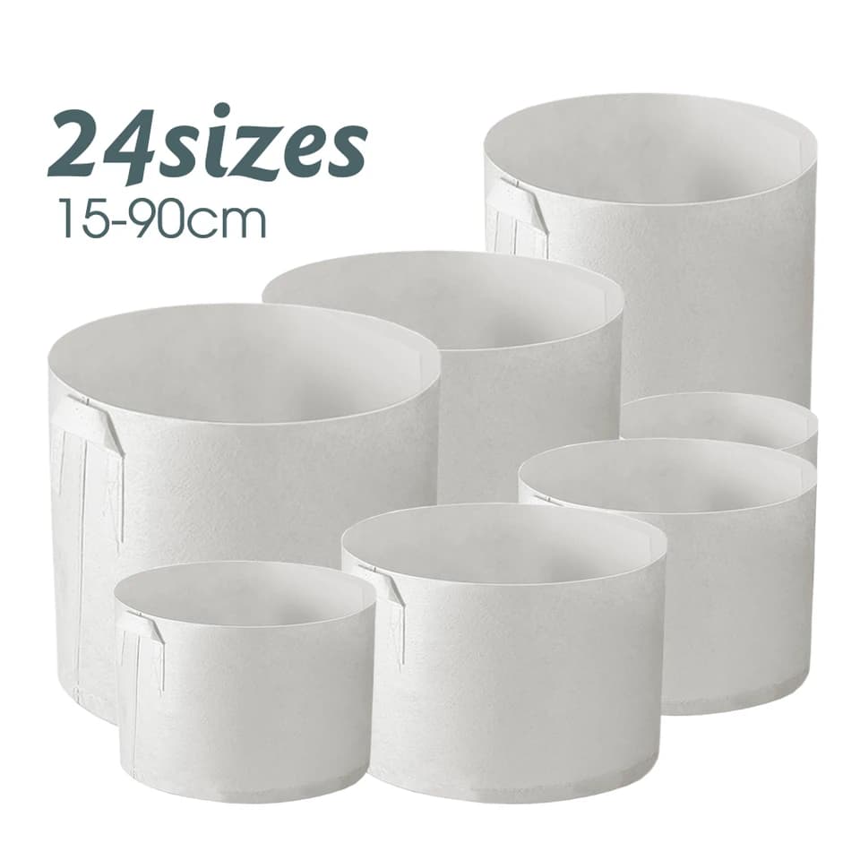 White Plant Grow Bags | Aeration Fabric Pot | Root Control Planters - Thumbnail 2