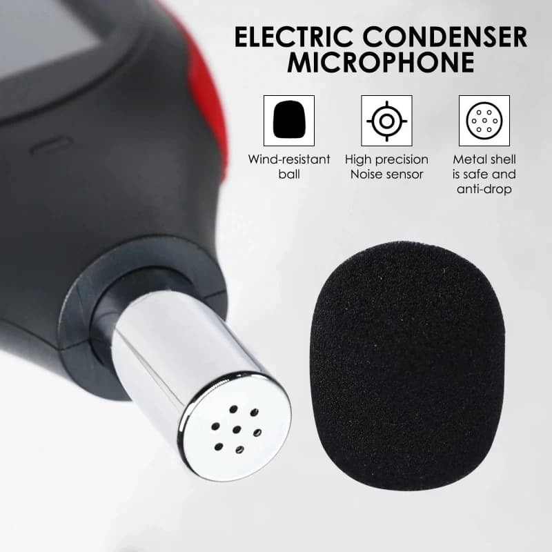 Sound Level Meter Datalogger | 43000 Data Set | 30-130dB Range, Visual Alarm - Thumbnail 5