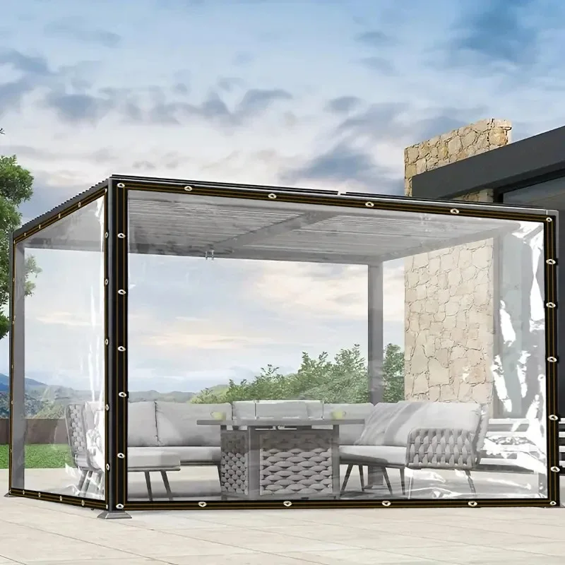 Clear PE Tarpaulin | Heavy-Duty Waterproof Cover | Garden & Balcony Protection - Thumbnail 4