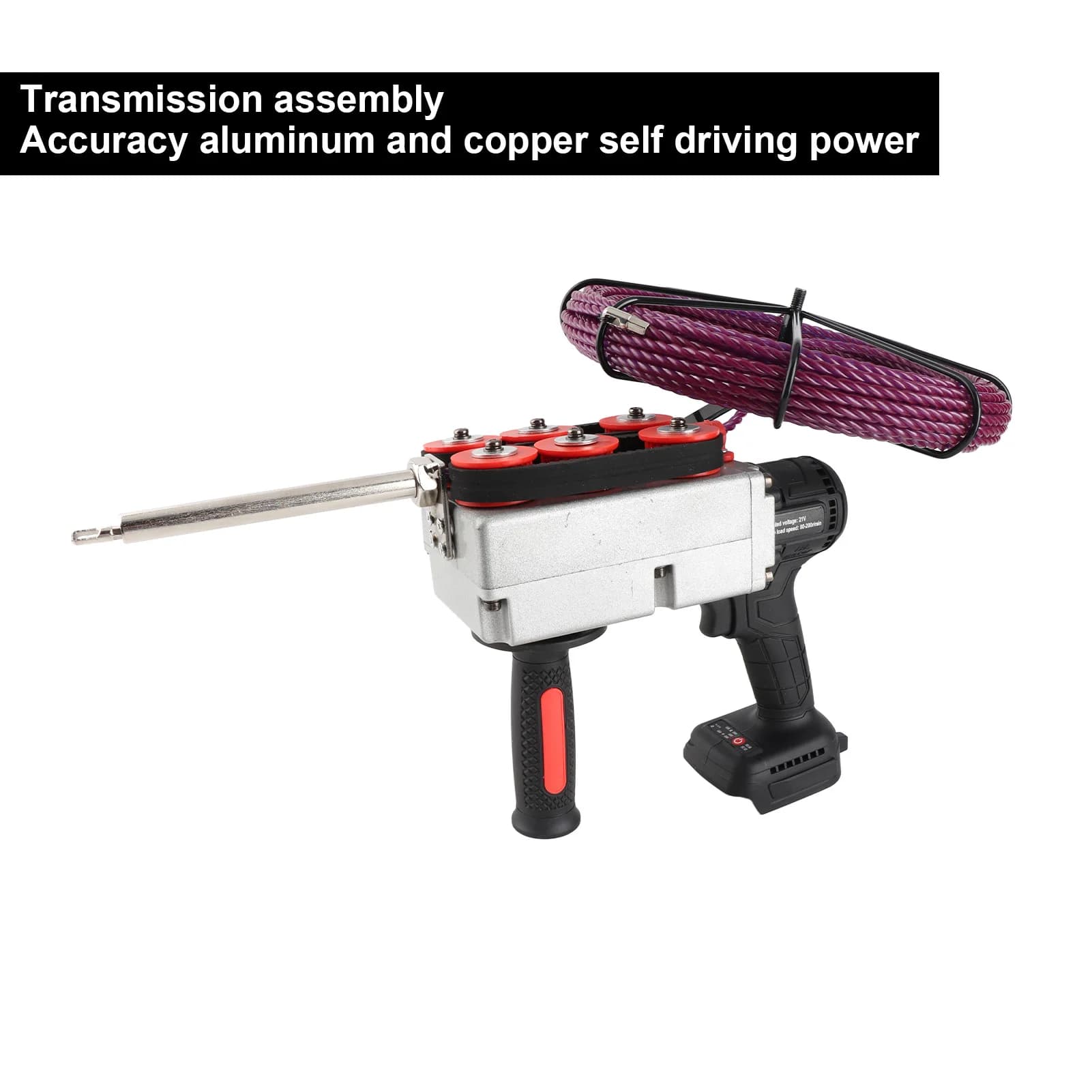 Electric Pipe Threader | 6-Wheel Design | 15-Meter TEP Wire Capacity | Home & Workshop Use - Thumbnail 2