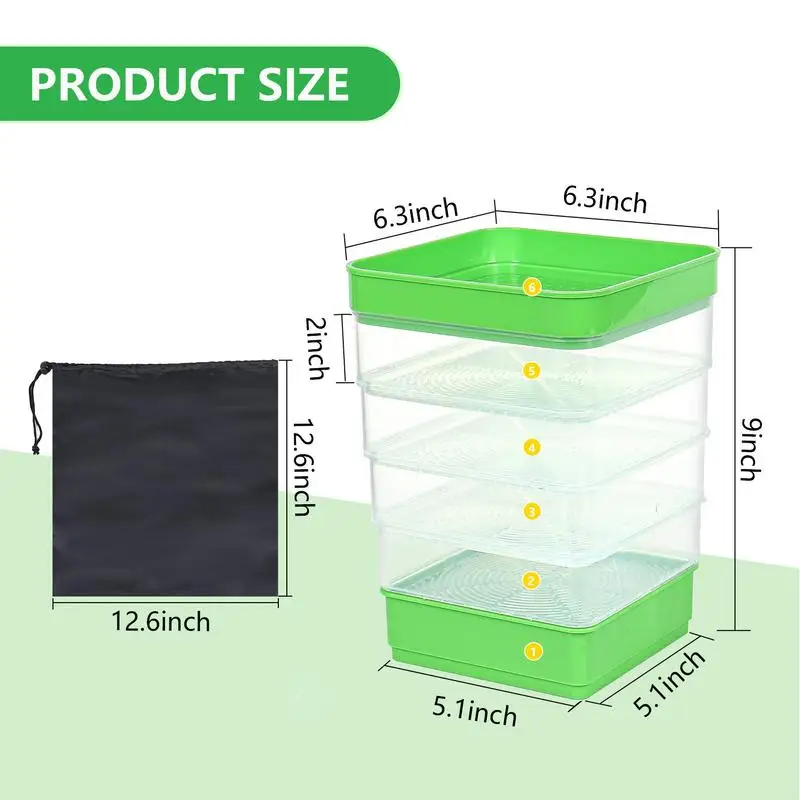 Seed Sprouter Tray | With Cover & Drainage | Soilless Germination - Thumbnail 5