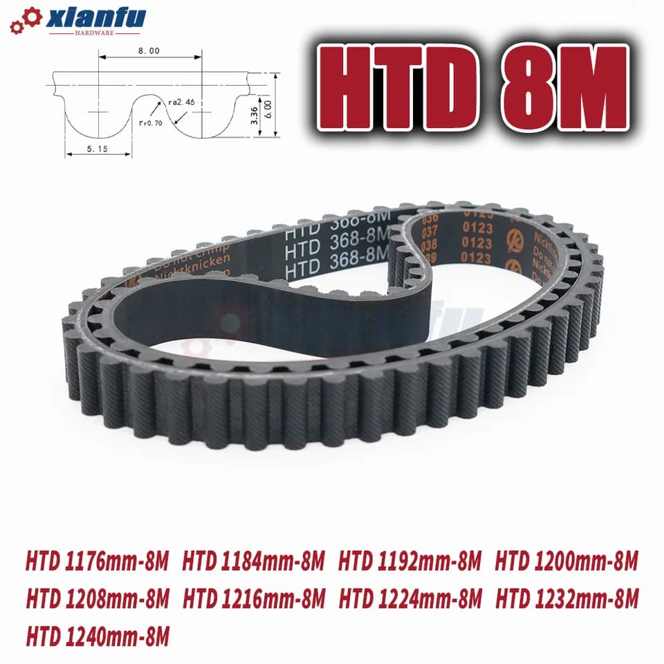 HTD 8M Timing Belt | 1176-1240mm Perimeter | CNC Transmission Drive - Thumbnail 3
