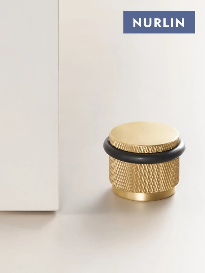 Nurlin Brass Rubber Door Stopper | Adjustable 3cm Height | For Wood & Cement Floors - Thumbnail 3
