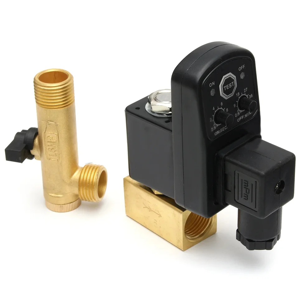 Lockshield Drain Off Valve | Timed Electronic | 1/2 Air Tank - Thumbnail 2