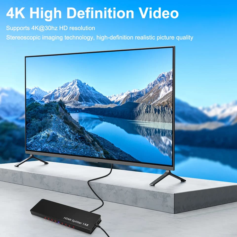 HDMI Splitter 1x8 | 4K HDMI Video Distributor | Duplicate 8 Displays - Thumbnail 6