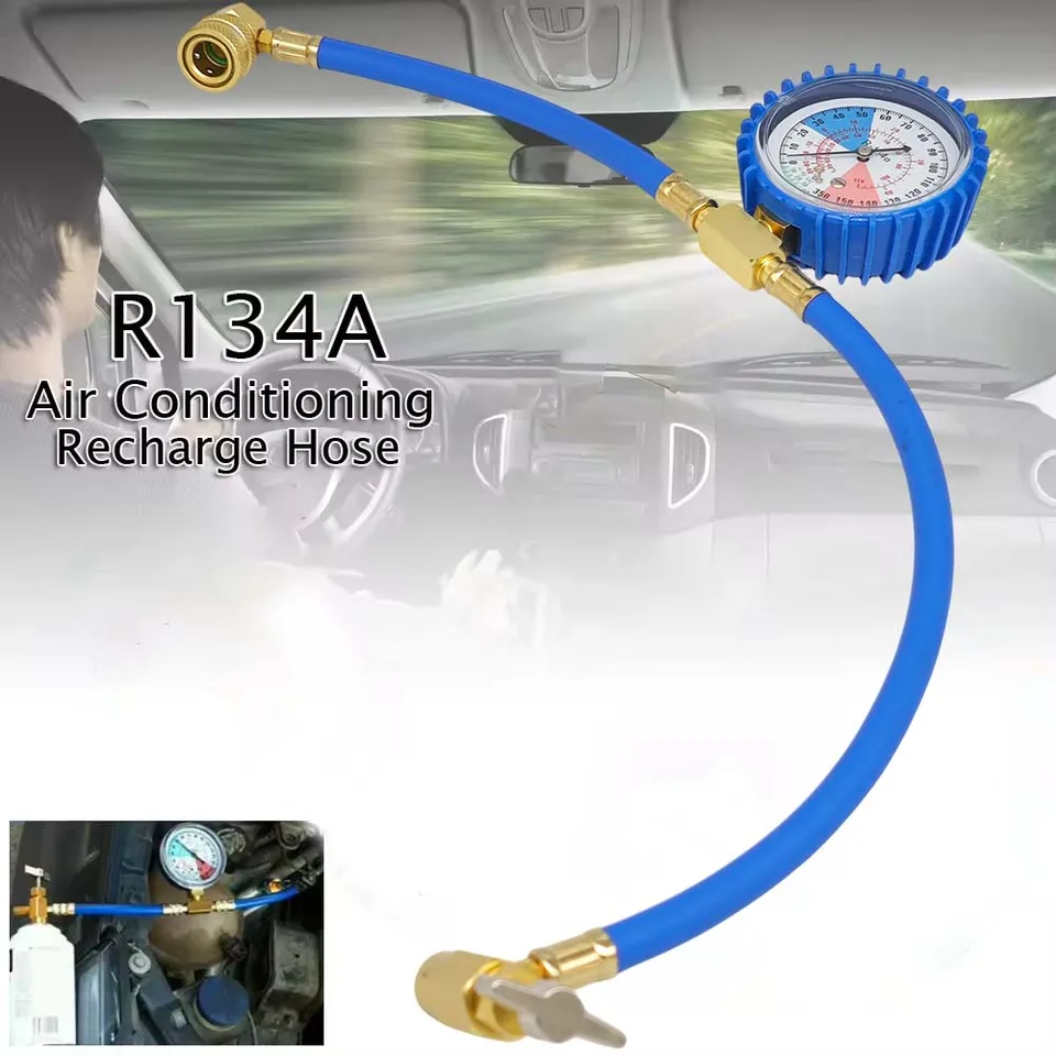 Car AC Recharge Kit | R134A Gas Refill | Manifold Gauge Hose Set - Thumbnail 2
