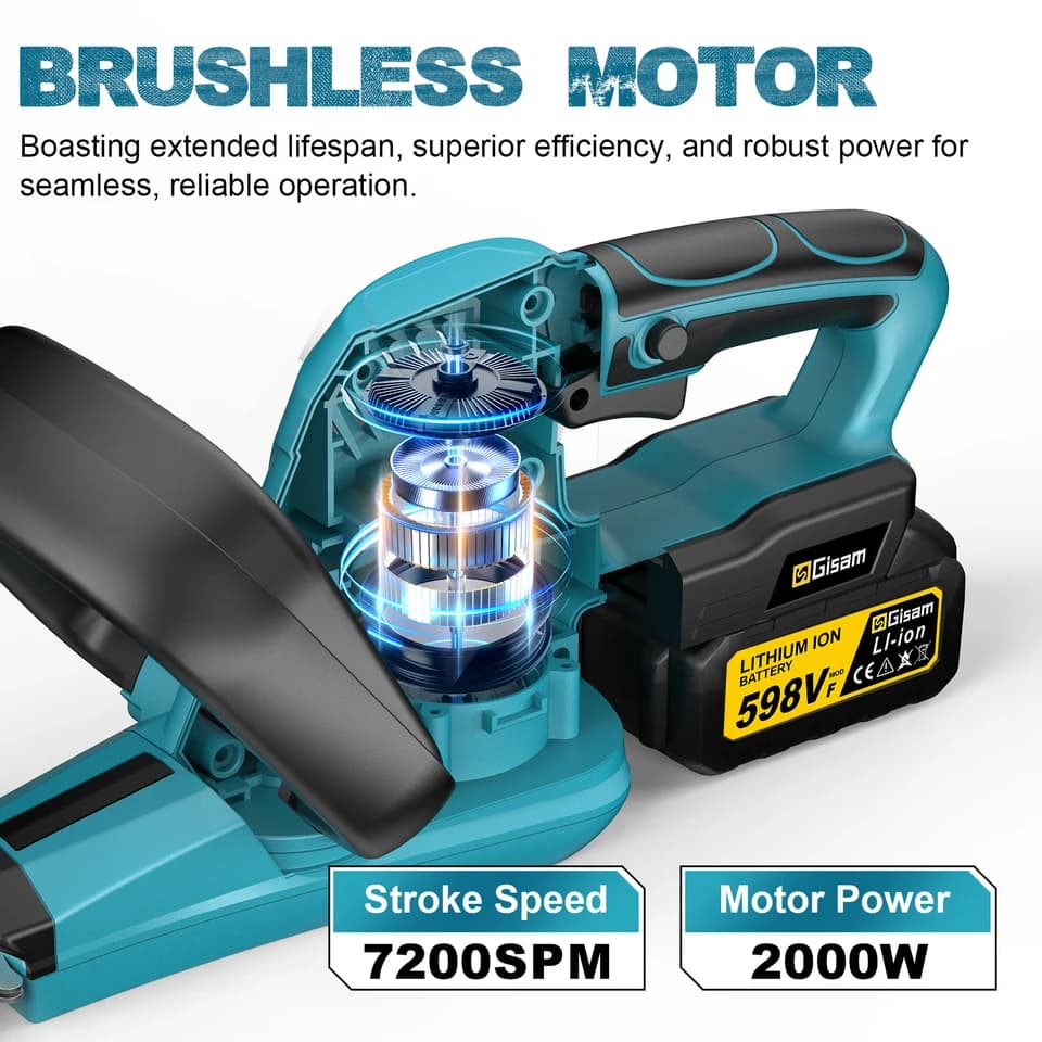 2000W Electric Hedge Trimmer | 7200SPM | For Makita 18V Battery - Thumbnail 2