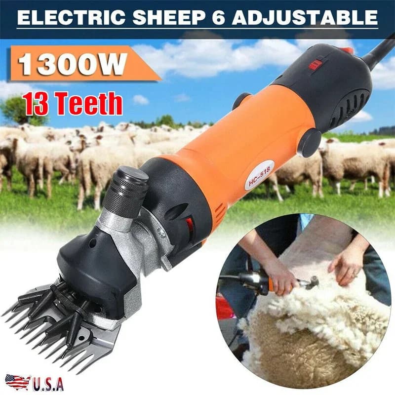 1300W Electric Sheep Shears | 6-Speed Animal Wool Clipper | 110V/220V Trimmer - Thumbnail 3