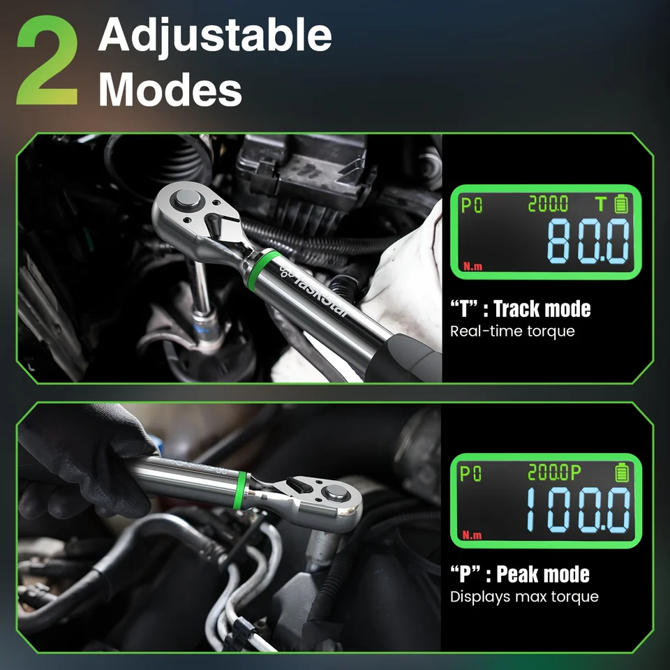 Digital Torque Wrench | 3/8" Drive, 0-220Nm | Motorcycle/Car Care - Thumbnail 6