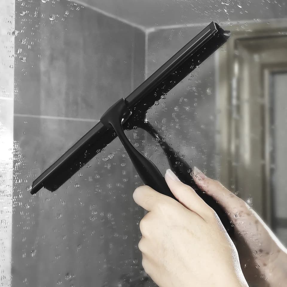 Window Cleaning Kit with Pole | 10-14" Squeegee & Scraper | Shower, Car & Window Tool - Thumbnail 3