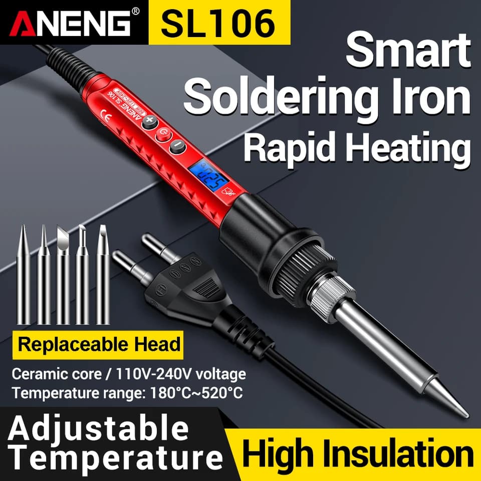 60W Adjustable Soldering Iron | 180-520°C Temp Control | Electrician Repair Tool - Thumbnail 3