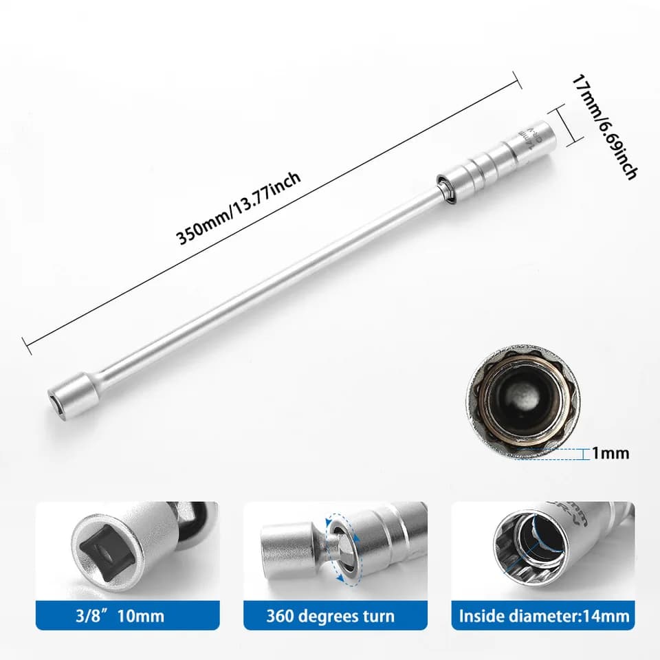 Spark Plug Socket | 14/16mm Thin Wall Design | 12-Point 3/8 Drive - Thumbnail 3