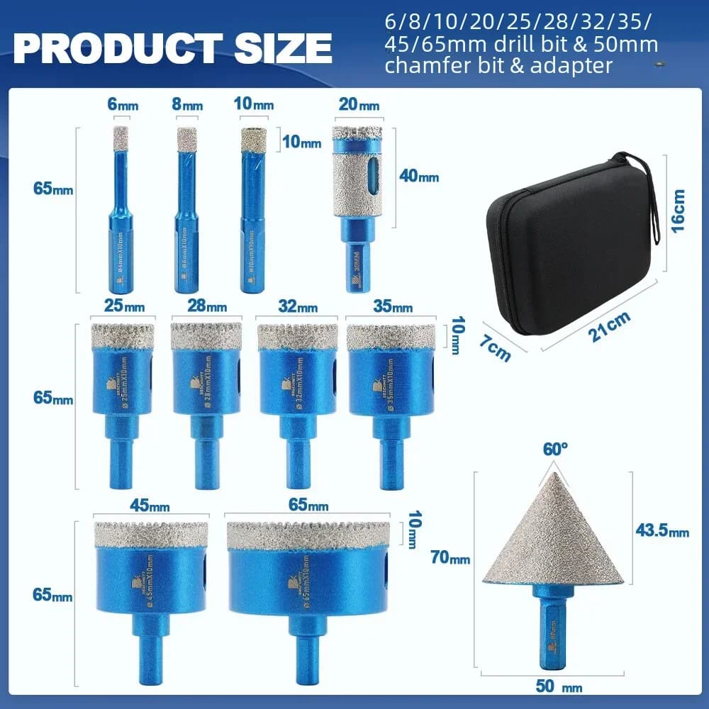 Diamond Tile Chamfer Bit | M14 Thread | 38mm & 50mm Sizes | Precision Beveling & Edge Grinding - Thumbnail 6