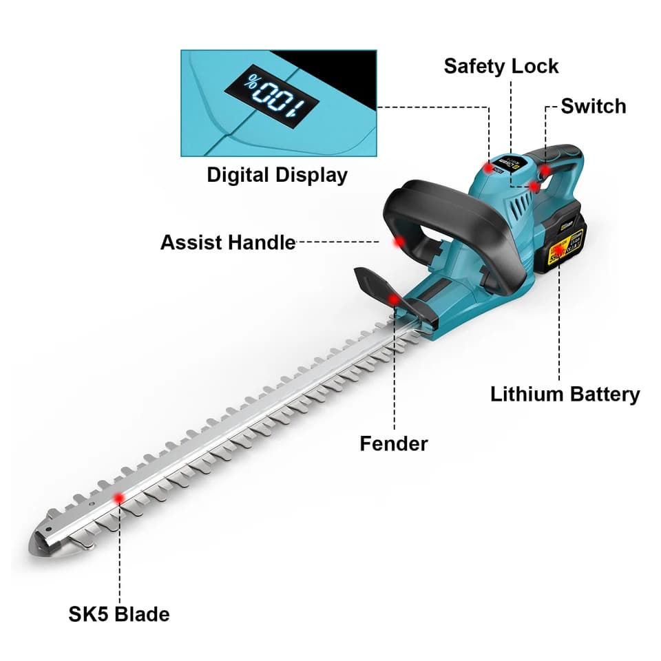 2000W Electric Hedge Trimmer | 7200SPM | For Makita 18V Battery - Thumbnail 7