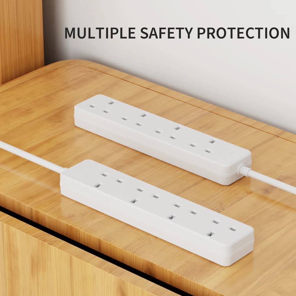 UK Extension Lead 2/4 Way | 13A Fused Surge Protected | Home & Office - Thumbnail 5